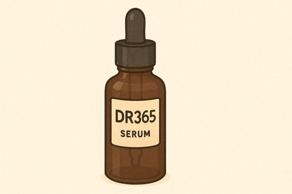 DR365美容液の茶色いボトルのイラスト