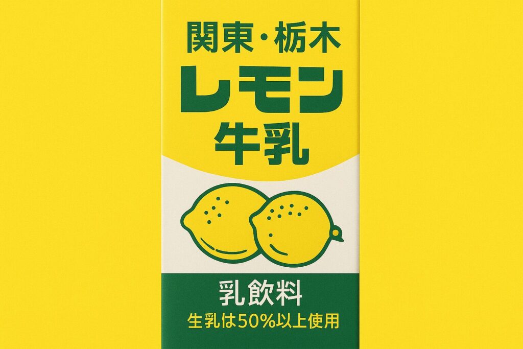 レモン牛乳のパッケージイラスト