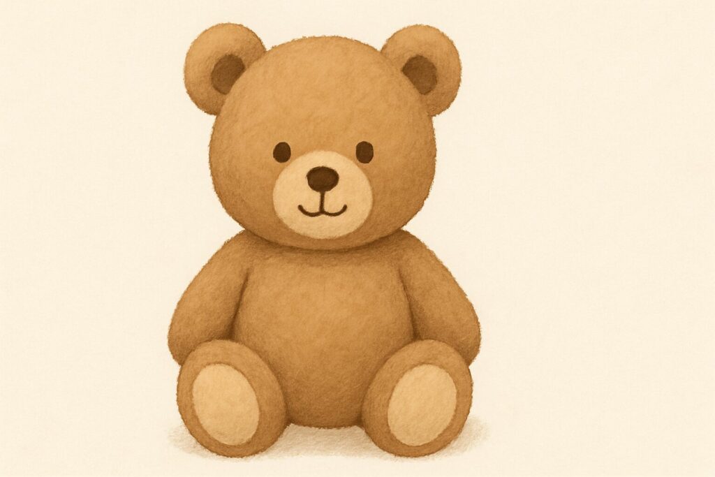 茶色のクマのぬいぐるみのイラスト