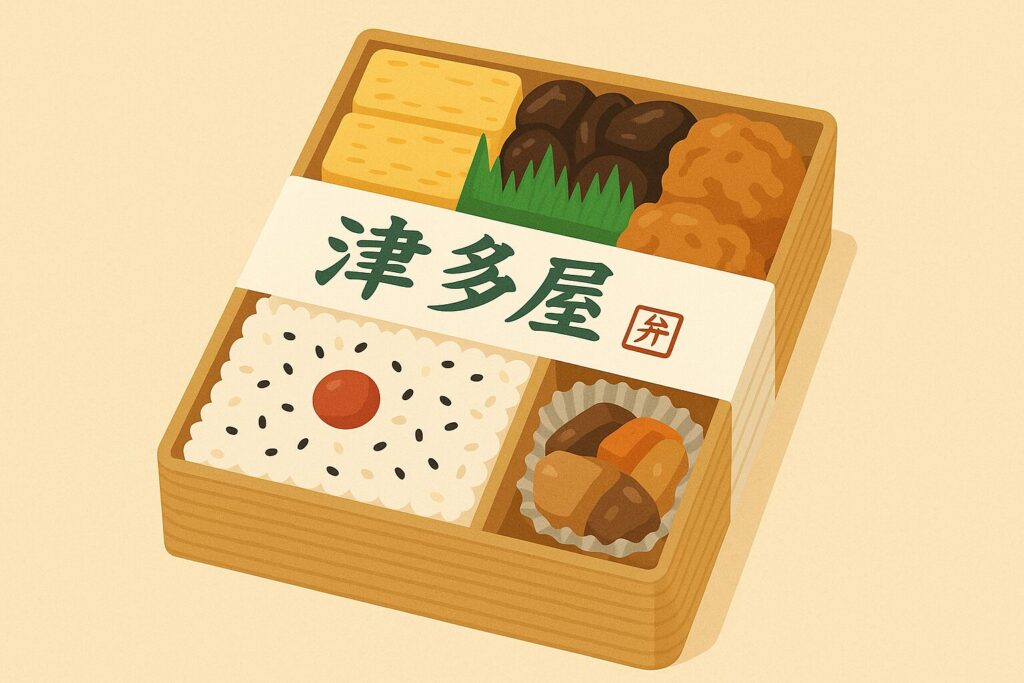 津多屋の定番弁当のイラスト