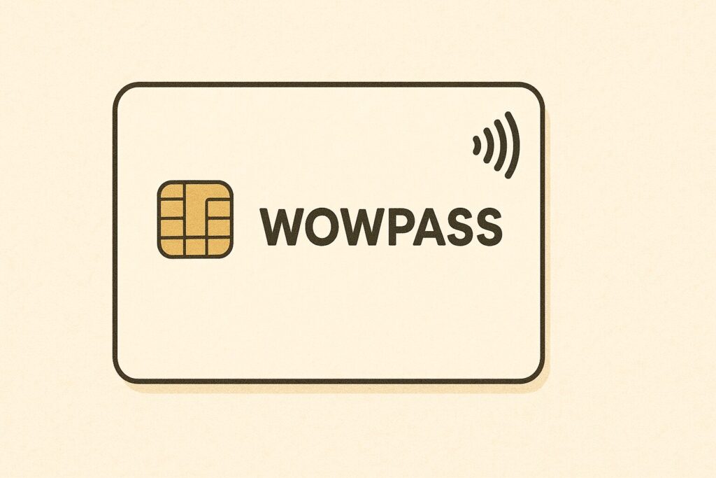 WOWPASSカードのチップ付きデザインのイラスト