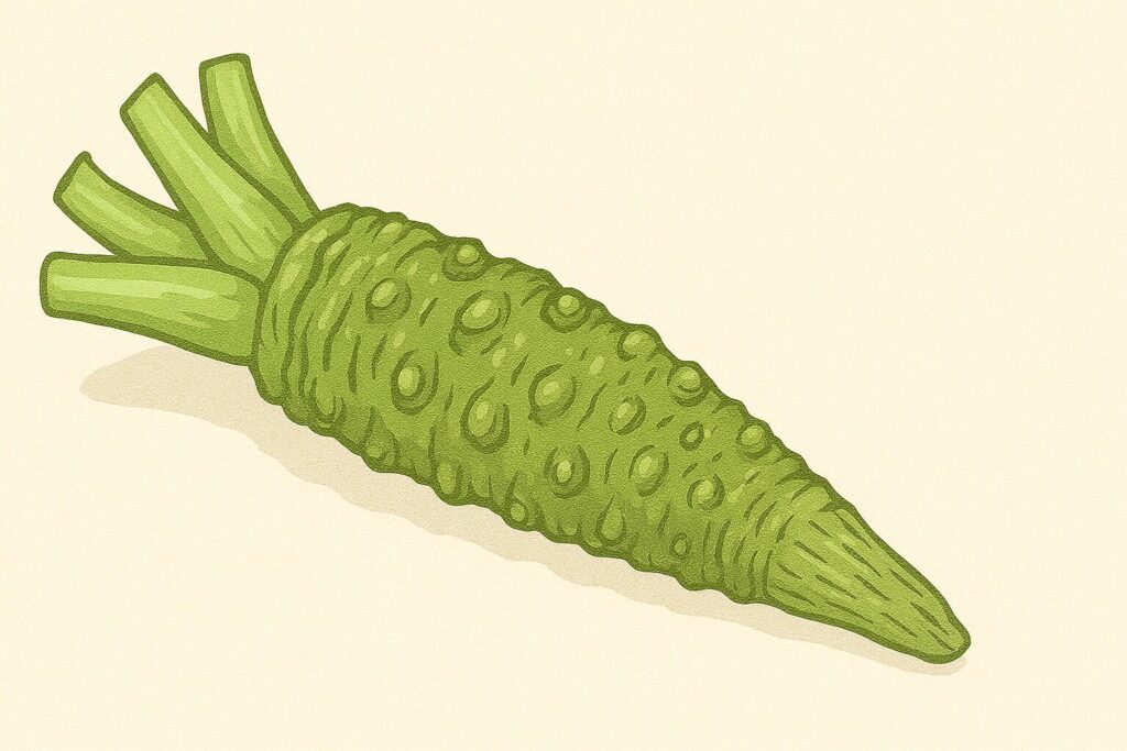 生わさびのリアルなイラスト