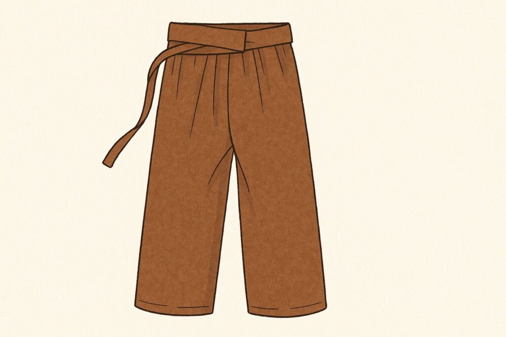 茶色のタイパンツのイラスト