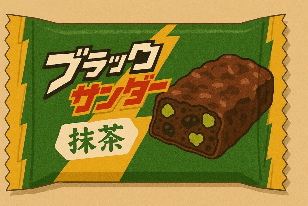 ブラックサンダー抹茶のパッケージイラスト