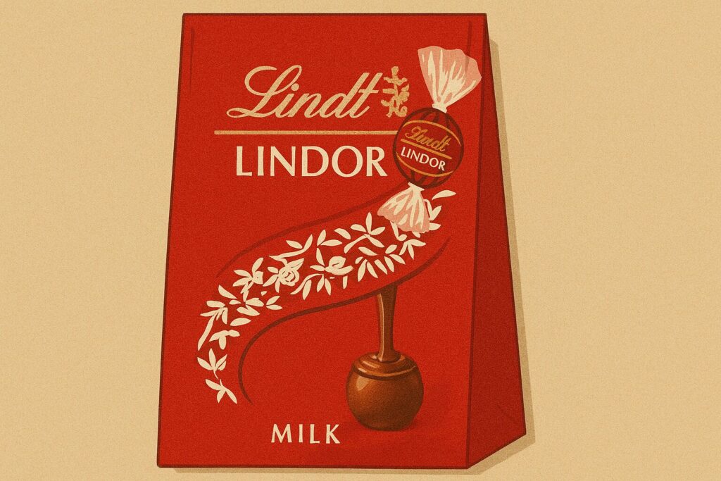 リンツチョコ(LINDORミルク)のパッケージイラスト