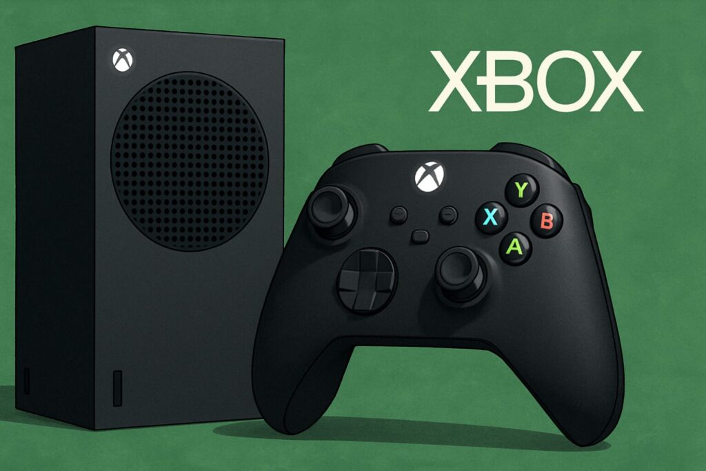 Xbox本体とコントローラーのイラスト