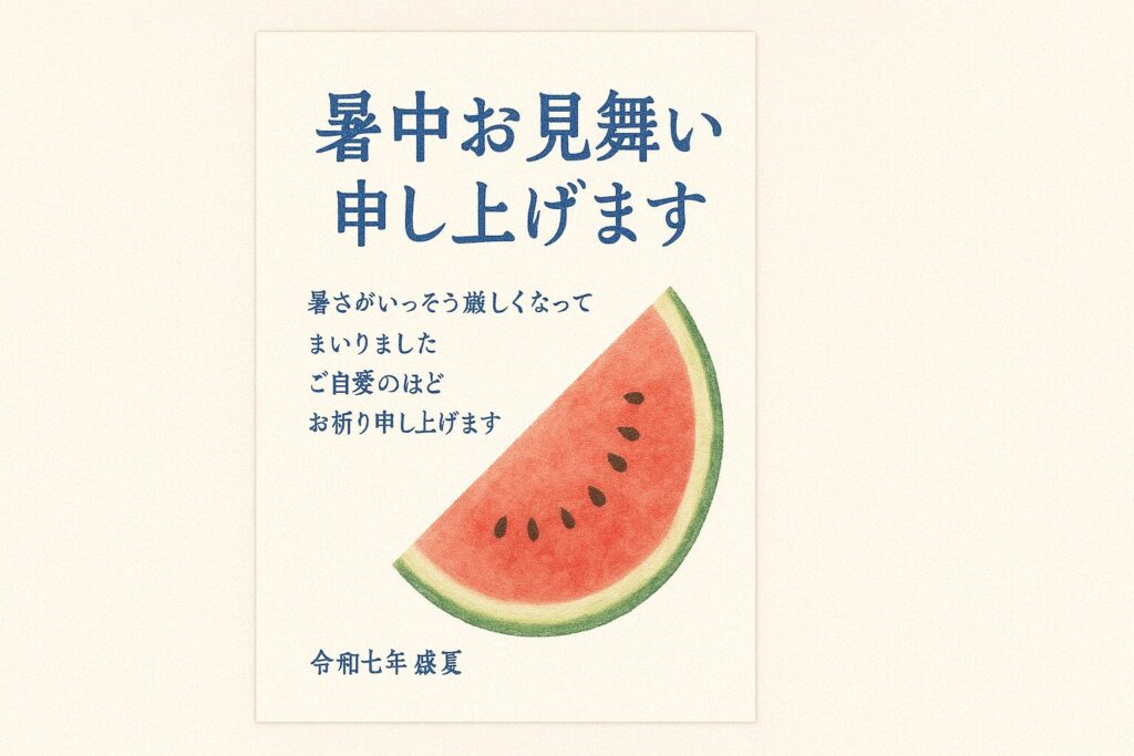 暑中見舞いのハガキのイラスト