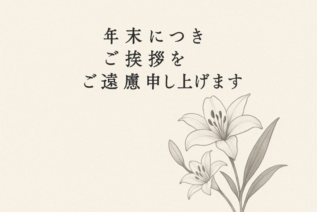 年末につきご挨拶をご遠慮申し上げます