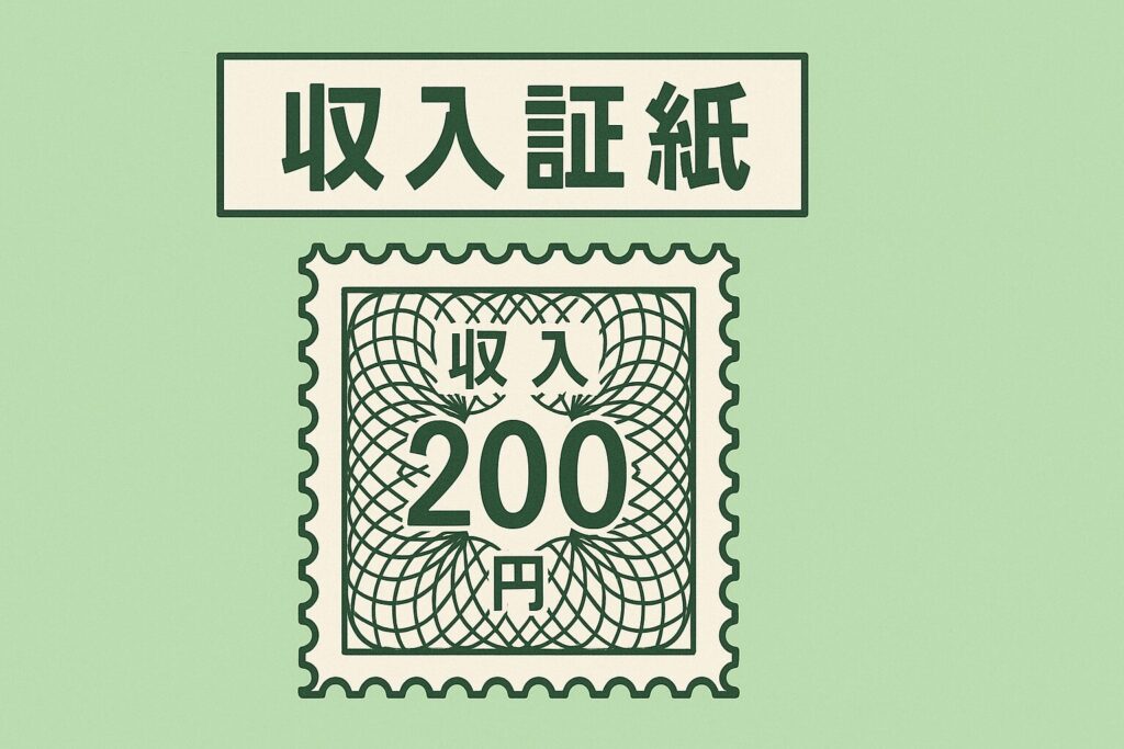 200円の収入証紙を描いたイラスト