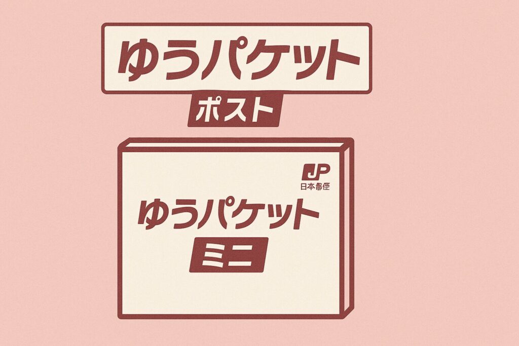 ゆうパケットポストミニの専用箱を描いたイラスト