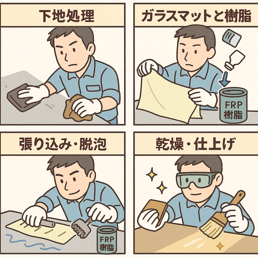 FRPの使い方を解説する4コマ漫画イラスト