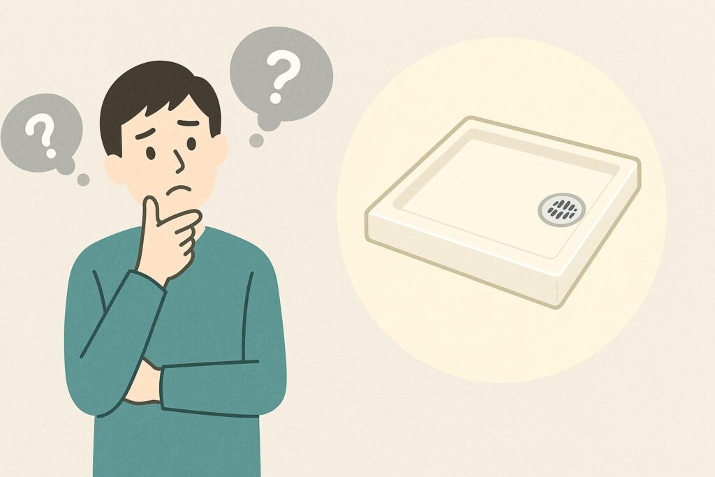 防水パンはどこで買えるのか悩んでいる人のイラスト