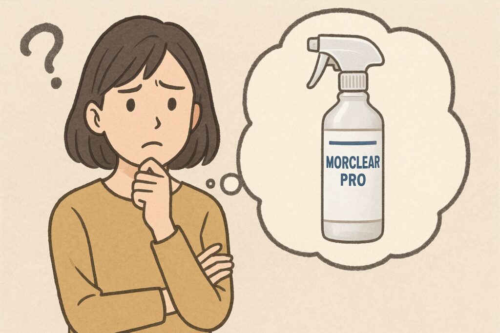 モルクリアプロが欲しくて悩んでいる人のイラスト